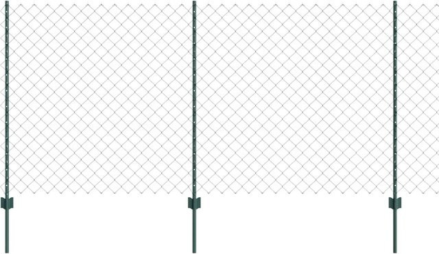 vidaXL Zaun mit Pfosten aus Stahl und PVC in Grün, Höhe: 120 cm, Länge: 25 m - Bild 1