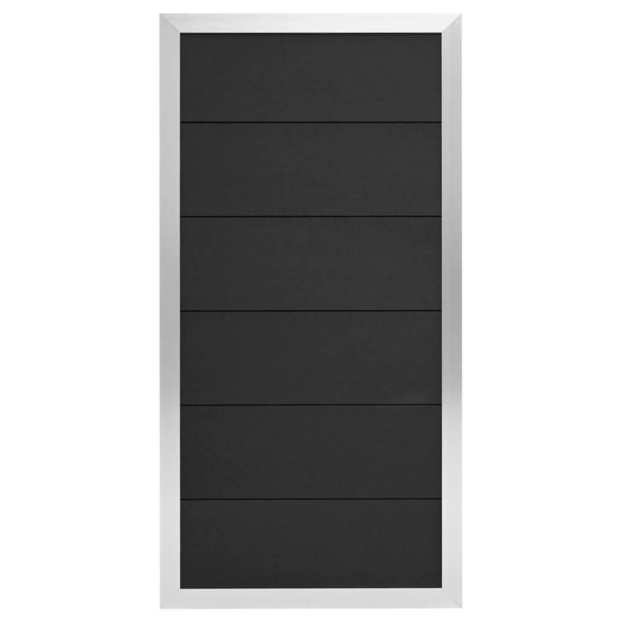 GartenLand WPC Zaun Set Classico Sichtschutz Anthrazit mit Aluminium Rahmen Silber B: 90 cm, H: 180 cm - Bild 2