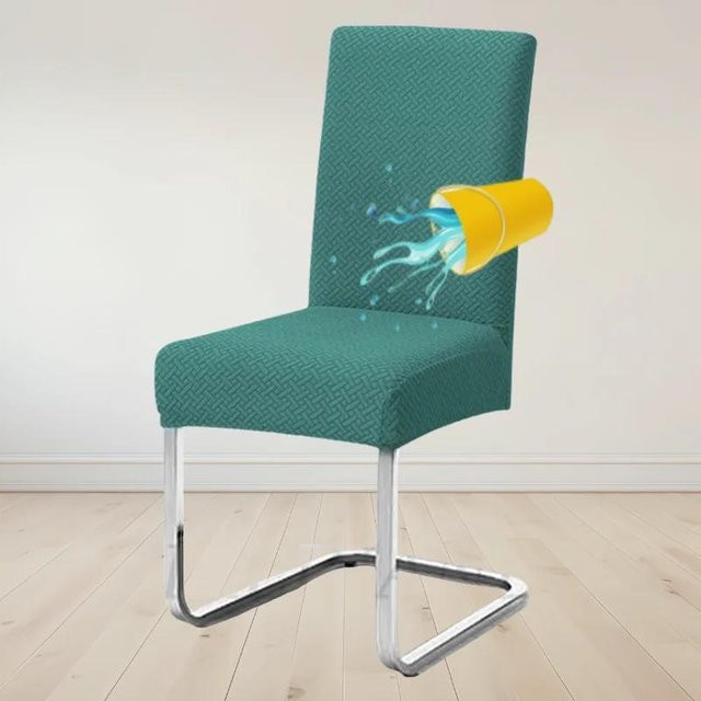 Wasserabweisender Stuhlhussenbezug von Bestbags mit T-Muster in Türkis, elastischer Esszimmerstuhl-Schutz aus Polyester und Elasthan - Bild 1