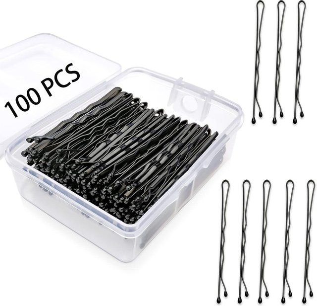 Haarspangen-Set Bobby Pins, 100 Stück, Damen und Mädchen, mit Aufbewahrungsbox - Bild 1