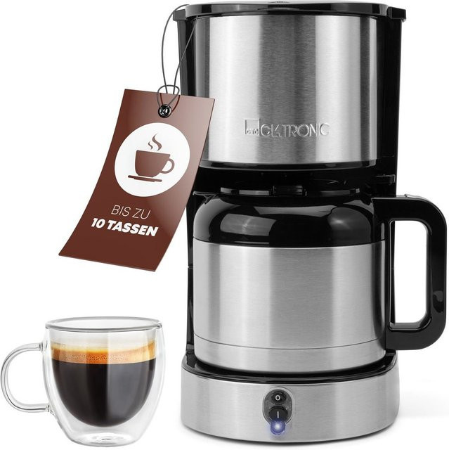 Clatronic Filter-Kaffeemaschine KA 3805 in Schwarz/Edelstahl mit Thermokanne und Abschaltautomatik - Bild 3