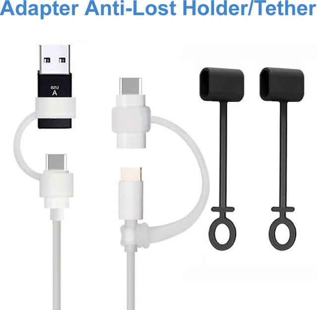 Silikon Anti-Verlust-Abdeckung als Schutzhülle und Riemenhalter für Ladeadapter und Ladekabel in Weiß - Bild 1