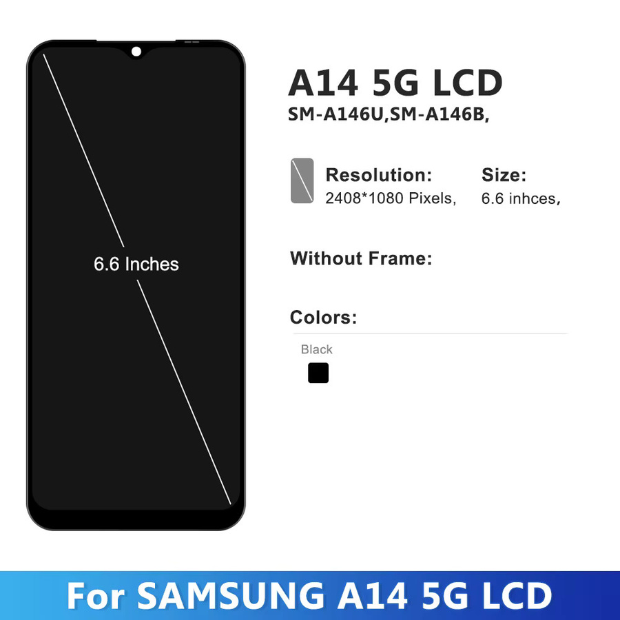 Samsung A14 5G LCD Display mit Touchscreen Digitizer in Schwarz, 6,6 Zoll Ersatzteil für A146B, A146P und A146U - Bild 3