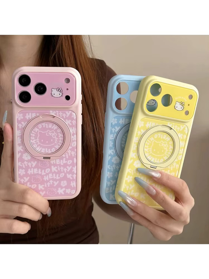 Sanrio Hello Kitty Handyhülle mit 360 Grad drehbarer Ringhalterung für iPhone 17 16 15 14 13 Pro Max - Bild 5
