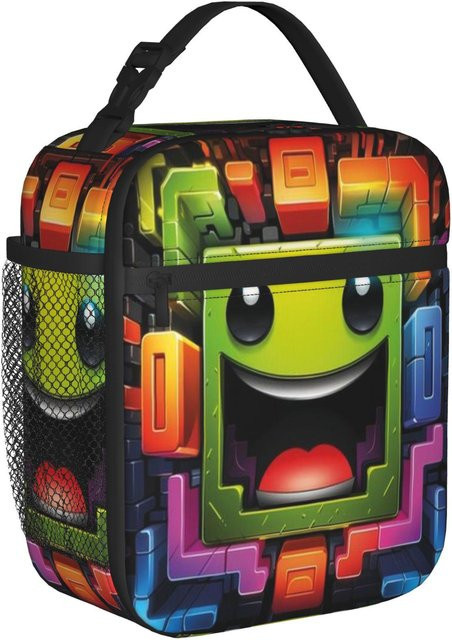 Isolierte Lunchtasche Fancy Style Studio Geometrisches Würfelspiel Mehrfarbig - Bild 1