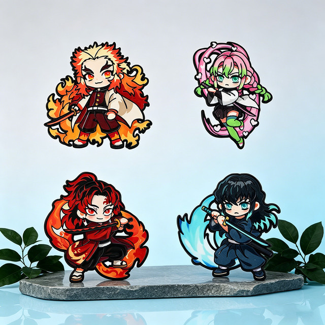 Bandai 4er-Set Demon Slayer Rengoku Kyojuro Emaille-Pins, Bunt - Bild 1
