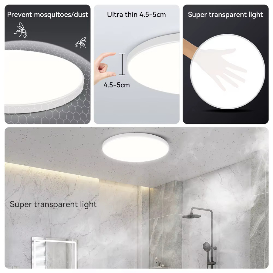 CHENBEN LED Deckenleuchte mit Bewegungssensor, Wasserdichte LED Panel-Leuchte in Weiß für Wohnzimmer und Flure, 220V - Bild 2