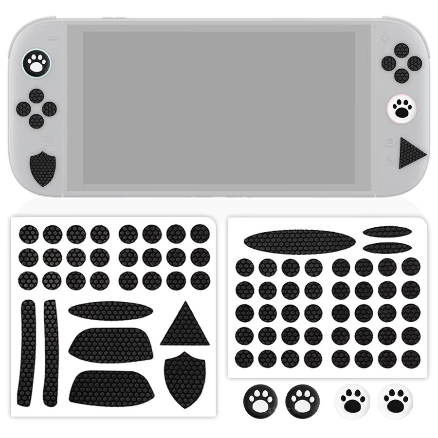 Anti-Rutsch-Aufkleber für Nintendo Switch Joycon als schweißabsorbierende Tasten-Skins in Schwarz und Lila - Bild 3