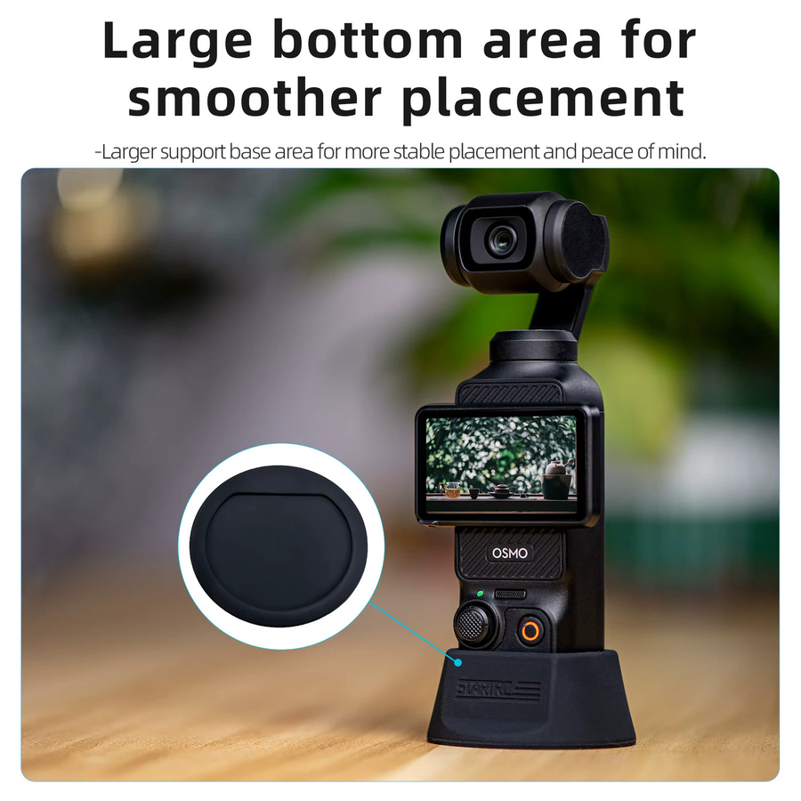DJI Silikon-Fixierhalterung und rutschfeste Basisverlängerung für DJI OSMO Pocket 3/4 Handkamera in Schwarz - Bild 2
