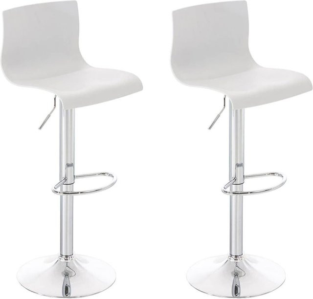 CLP 2er Set Barhocker Hover aus Kunststoff mit Gaslift und Gestell in Chrom-Optik, Farbe: Silber - Bild 1
