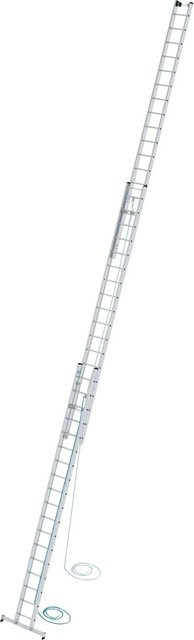 PROREGAL Sprossen-Seilzugleiter aus Aluminium in Silber, 3-teilig mit Traverse und 3 x 18 Sprossen - Bild 1