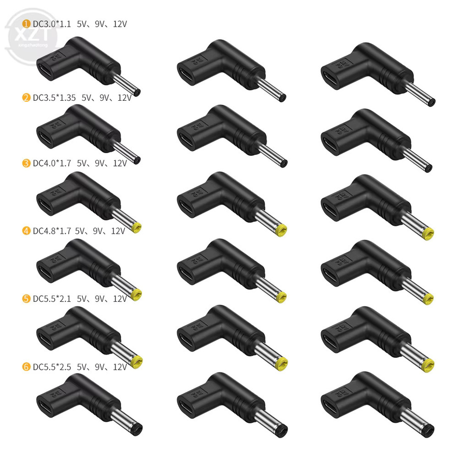 WYMECT USB C auf DC Power Adapter Universal PD Typ C zu DC Jack Stecker Konverter für Router und Tablet, Schwarz - Bild 2