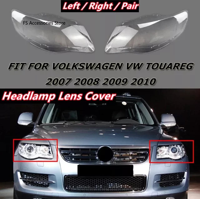 F.Q.D.CAR Scheinwerfer Objektiv Abdeckung für Volkswagen VW Touareg 2007 bis 2010, Transparent - Bild 1