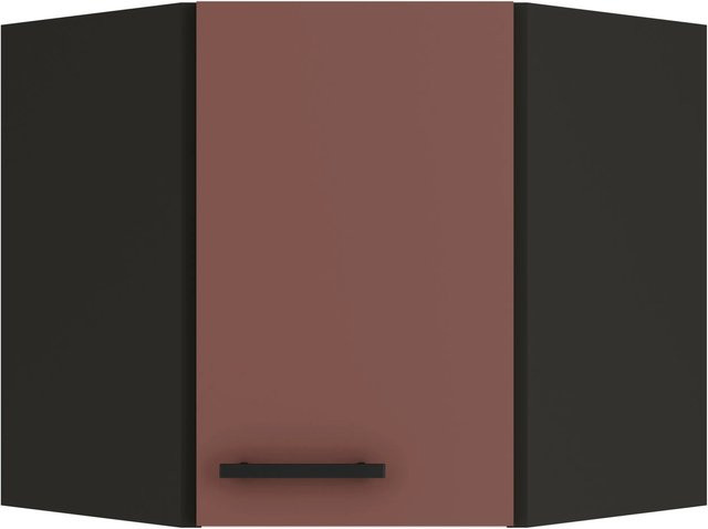 OPTIFIT Nizza407 Küchen-Eckoberschrank in Rostrot mit modernem Design und melaminbeschichteter Qualitätsspanplatte, Breite: 60 cm, Tiefe: 60 cm - Bild 1
