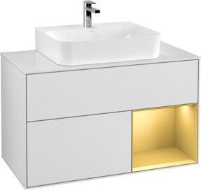 V&B Waschtischunterschrank Finion 100 in Weiß lackiert, Breite: 100 cm, Tiefe: 50,1 cm, Höhe: 50,1 cm - Bild 1