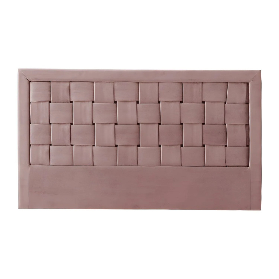 Vente-unique Bettkopfteil Jenna in Rosa, Art déco Design aus Samt und Kiefernholz, Breite: 160 cm - Bild 2
