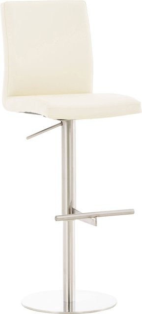 TPFLiving Barhocker Cathy in Beige aus Kunstleder mit Edelstahlgestell - Bild 1