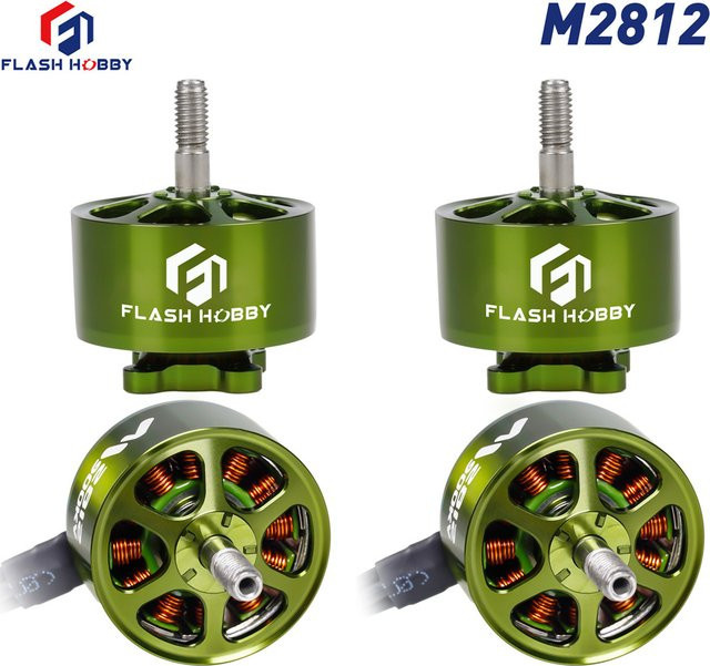 FLASHHOBBY Mars M2812 Bürstenloser Motor 900KV 3-6S LiPo für FPV Freestyle Long Range DIY Teile, 4 Stück, Grün - Bild 1