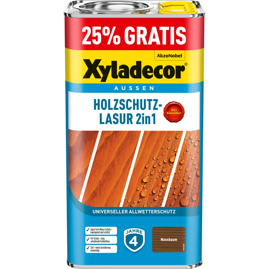 Xyladecor Holzschutz-Lasur 2in1 Nussbaum matt - Bild 2