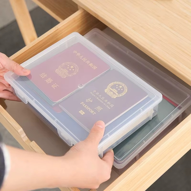 Transparente Kunststoff Datei-Aufbewahrungsbox für A4 Dokumente zur Desktop-Organisation und staubgeschützten Lagerung - Bild 4