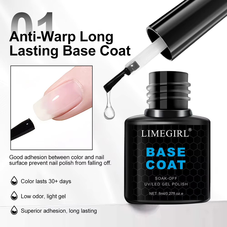 LIMEGIRL Soak Off Matte Top Base Coat, 8 ml - Bild 3