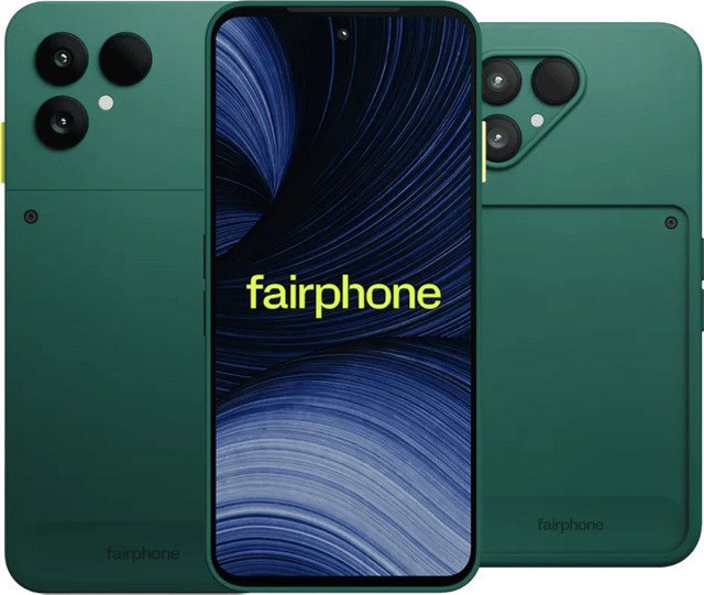 Fairphone 6+ 5G Smartphone mit 256 GB Speicher und passendem Backcover in Grün - Bild 1