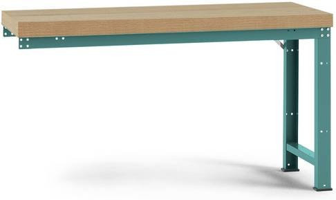 Manuflex WP4035.5021 Werkbank Anbaumodul aus Stahl und Holz in Blau, B/T/H: 700 x 85 x 700 cm - Bild 1