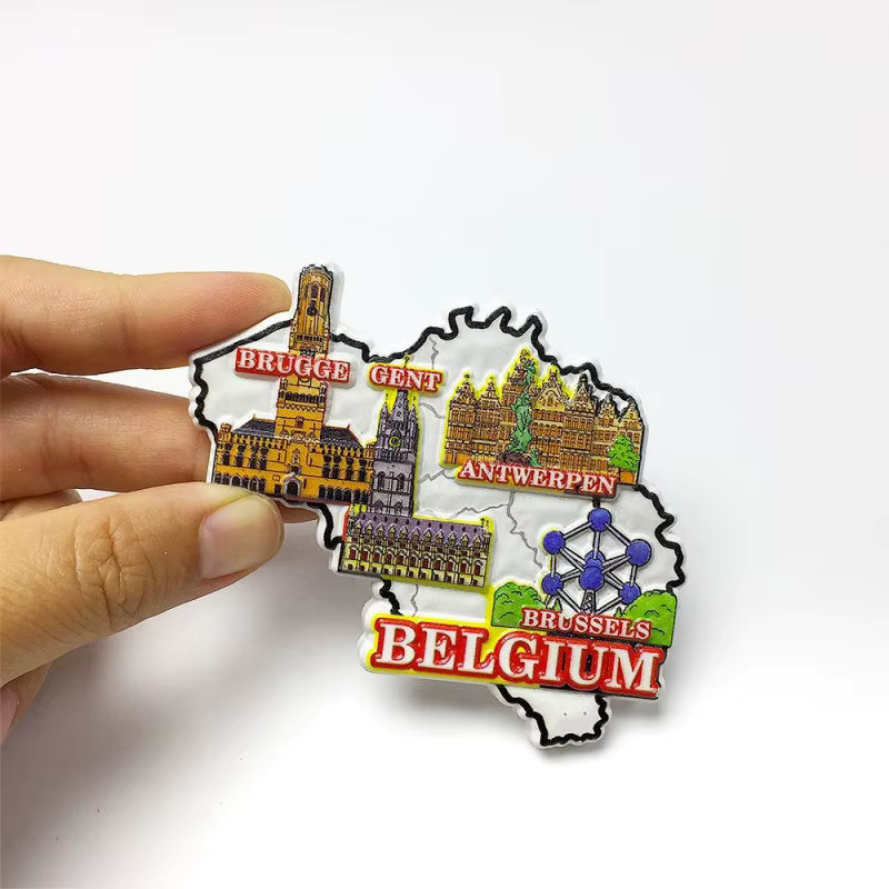 LUYMFSY Magnetischer Kühlschrankmagnet in Form der Belgien Karte, Mehrfarbig - Bild 2