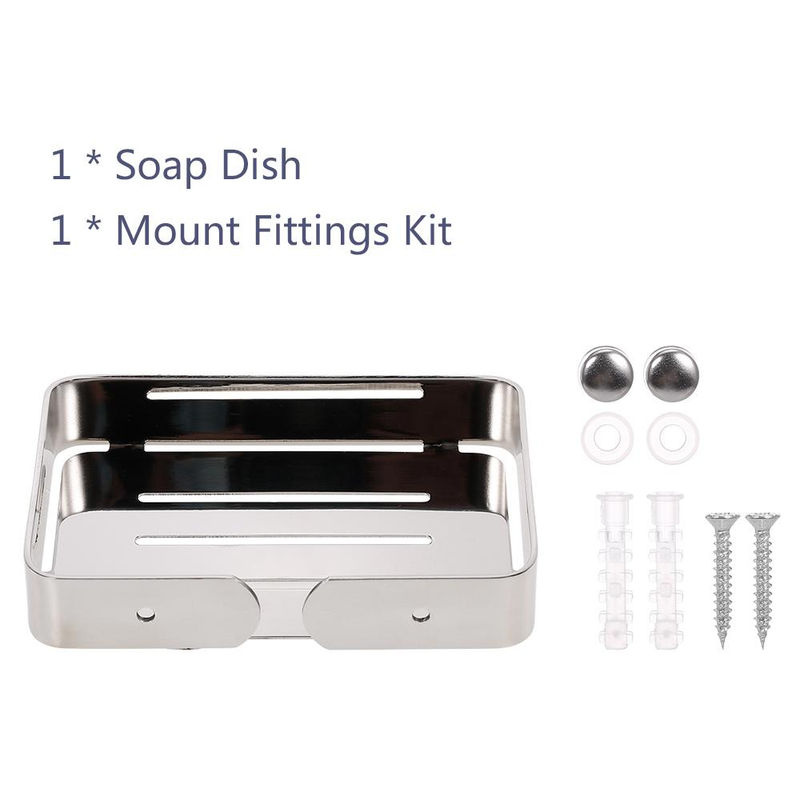 TOMTOP JMS Edelstahl-Seifenschale mit Abfluss für Dusche und Badezimmer, Silber - Bild 7