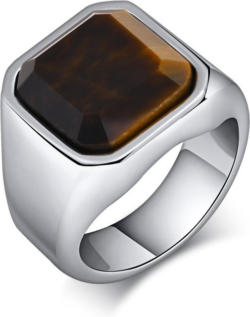 Vnox Ring Tigerauge Stein, Edelstahl, Herren - Bild 1