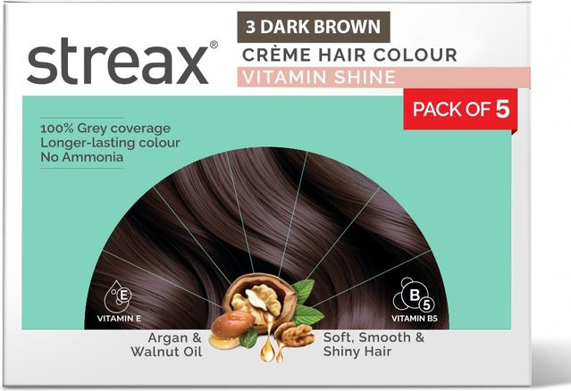 Streax Creme Permanente Haarfarbe Dunkelbraun, 45g, Ammoniakfrei - Bild 1