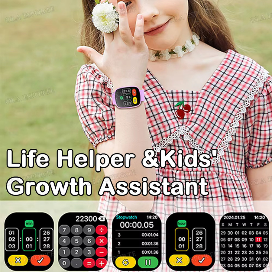 Ola Esporte Kinder Smartwatch HW12 in Blau mit 1,83 Zoll Display, 22 Spielen, Schlafmonitor, Kamera und Wecker - Bild 6