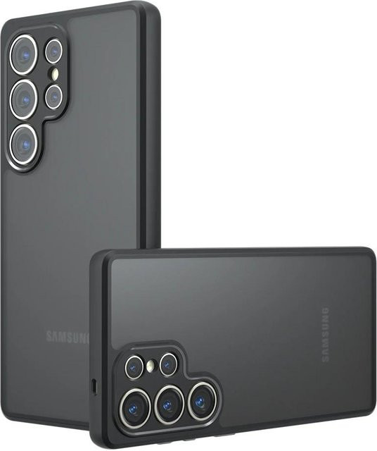 Armor Mattiertes Frosted Klares Case mit Linsenschutz für Samsung Galaxy S25 S24 S23 S22 S21 Ultra Plus S24FE S23FE Stoßfeste Hülle in Gray - Bild 1