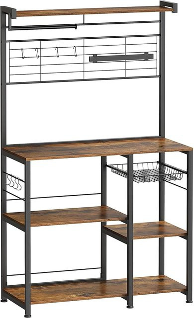 Songmics Küchenregal KKS026B01 mit Küchenrollenhalter in Braun-Schwarz - Bild 1