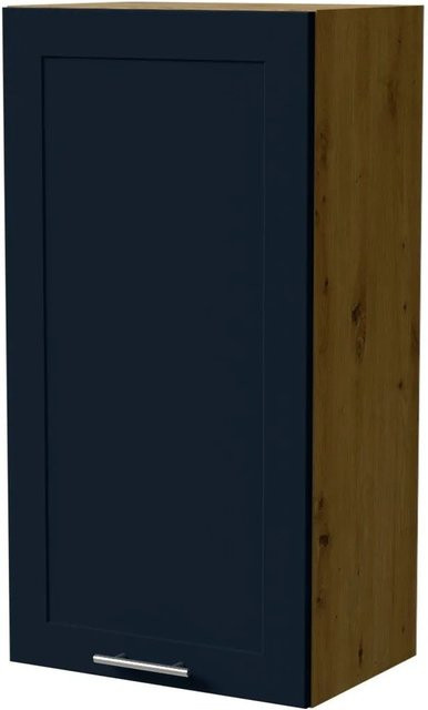Feldmann-Wohnen Hängeschrank Oslo W4 Küchenschrank Eiche Artisan und Indigo Matt B: 50 cm, T: 32,5 cm, H: 96 cm - Bild 1