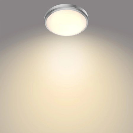 Philips LED-Deckenleuchte Balance in Nickel mit warmweißem Licht (2700 K, 600 lm, IP44)