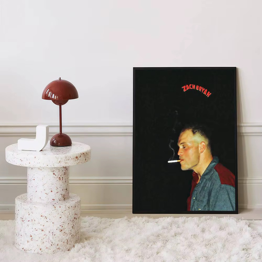 Selbstklebendes Kunst Poster Zach Bryan im Vintage Design, Mehrfarbig, Rechteckig - Bild 5