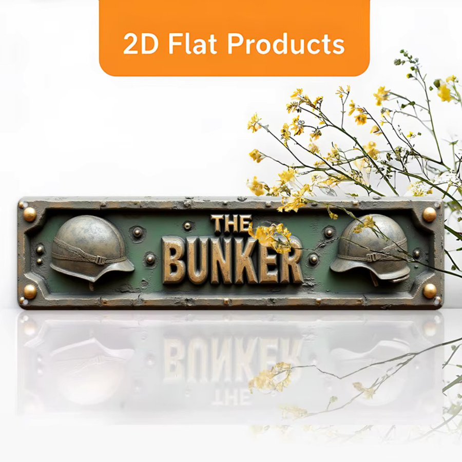 Vintage Aluminium-Wandschild THE BUNKER von CIFBUY als Metallplakette zur Dekoration - Bild 2