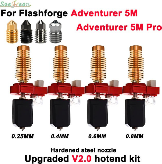 Flashforge Upgrade-Hotend für Adventurer 5M und 5M Pro mit austauschbaren Düsen für Multicolour-Drucke - Bild 1