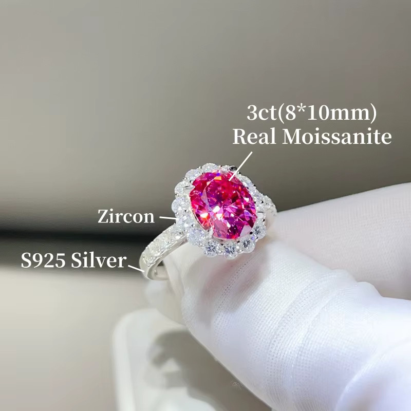 NKHOG Ring 925 Silber, Moissanit, Damen - Bild 2