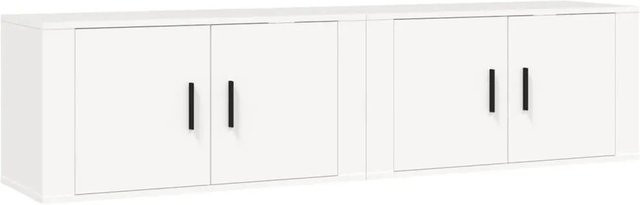 vidaXL TV-Wandschränke Set aus 2 Stück, Weiß, klassisch, B/T/H: 80 x 34,5 x 40 cm - Bild 1