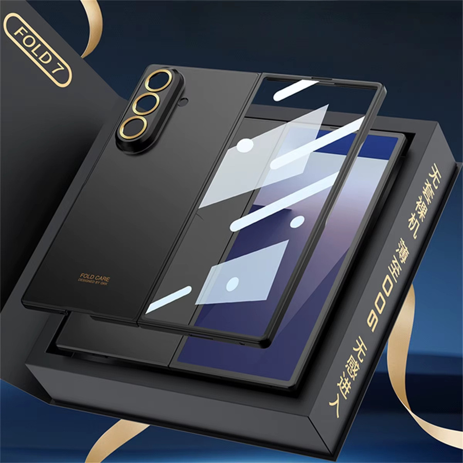 szHAIyu Schutzhülle für Samsung Galaxy Z Fold 7 und Z Fold 6, Ultradünne matte PC-Hülle mit integriertem Displayschutz in Schwarz - Bild 1