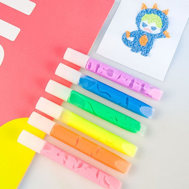 6-teiliges 3D-Kunst-Kritzelstift-Set für Kinder in Mehrfarbig mit Popcorn- und Tier-Motiven - Bild 1