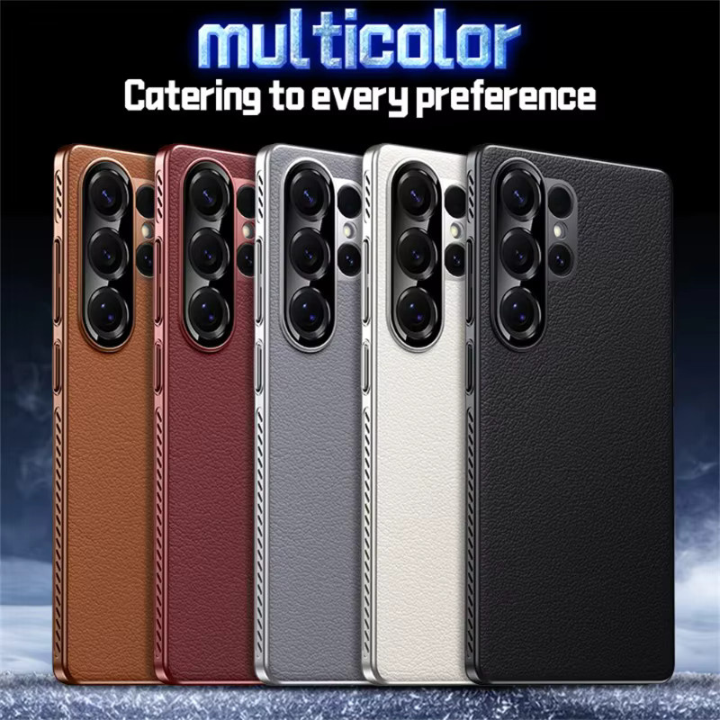 Luxuriöse Business-Handyhülle mit matter Ledertextur und Magnetverschluss für Samsung Galaxy S26 Ultra, S25 und S24 in Schwarz oder Rot mit Wärmeableitung und Schutzfunktion - Bild 2