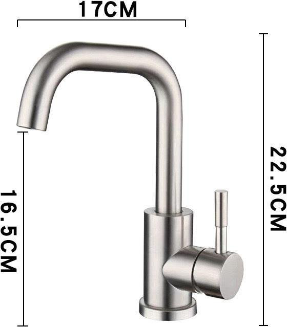 Binchi Outdoor Product Edelstahl Badezimmer Waschbecken Armatur in Mattschwarz für Waschbecken und Schalen, Höhe: 17,0 cm, Breite: 22,5 cm, Tiefe: 17,0 cm - Bild 1