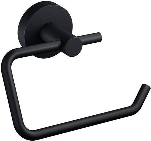 Tesa MOON BLACK Toilettenpapierhalter aus Metall mit Klebstoff in Schwarz - Bild 1