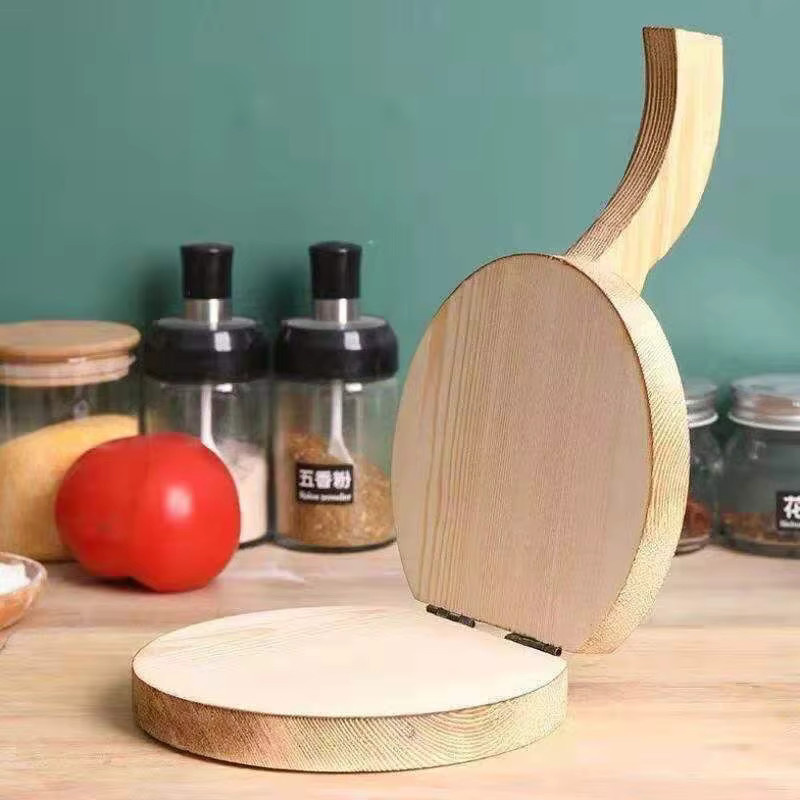 Massivholz Teigpresse als Knödel- und Teigform für die Küche, Braun, Durchmesser: 16 cm, Höhe: 1,5 cm - Bild 3