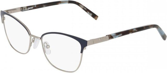 DKNY DK1041 Korrektionsbrille, Damen, Halbrand, Cat-Eye, Navy Blue/Silver/Gray - Bild 1