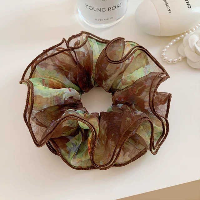 Haarring Chiffon, Vintage-Blumendruck, Damen und Mädchen - Bild 1