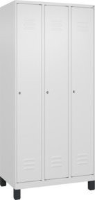 C+P Spind Classic PLUS Garderobenschrank mit 3 Abteilen, Füße, Zylinderschloss und 3 Garderobenhaken, B/T/H: 90 x 50 x 195 cm - Bild 1